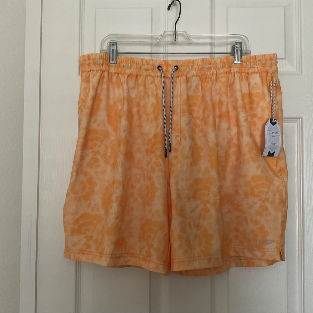 Coast Swim Trunk Mens XXL Short Mesh Lined 3 Pockets Coral NWT